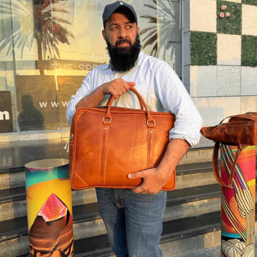 Crazy Horse Leather Laptop Bag | Premium Cow Leather Office & Travel Bag