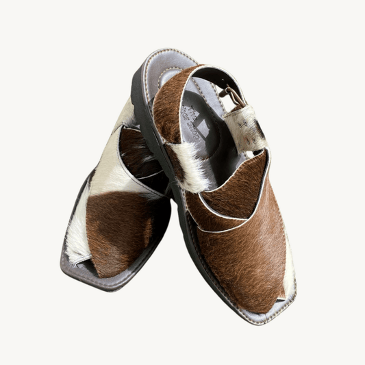 Charsadda Style Natural Hair Cowhide Peshawari Chappal | Uroosa Leather
