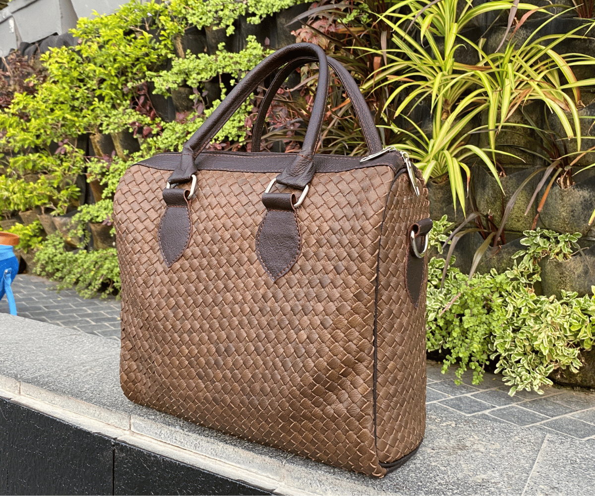 The Verona – Handwoven Cowhide Leather Tote Bag