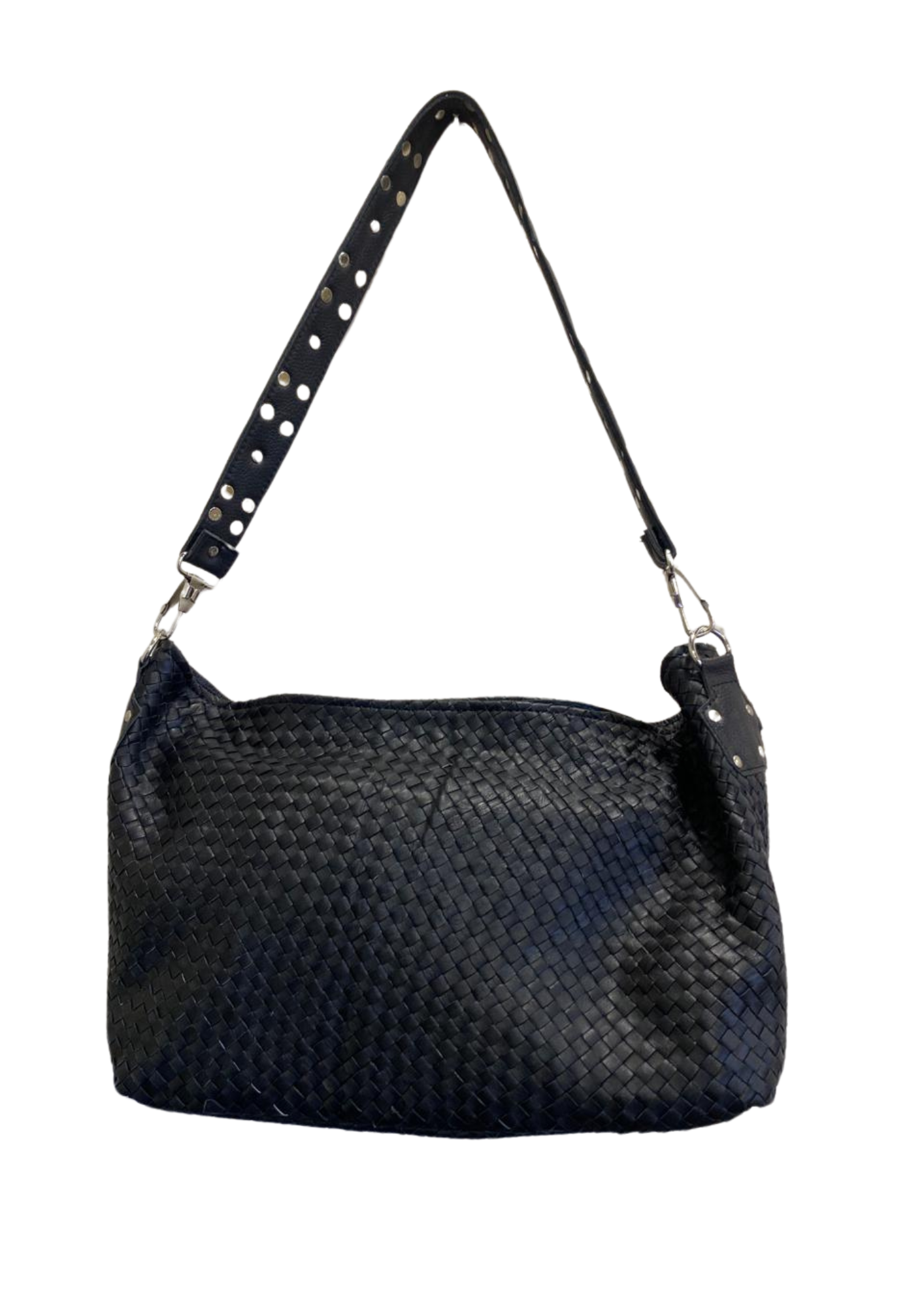 Handmade Leather hand woven bag ( BLACKII )