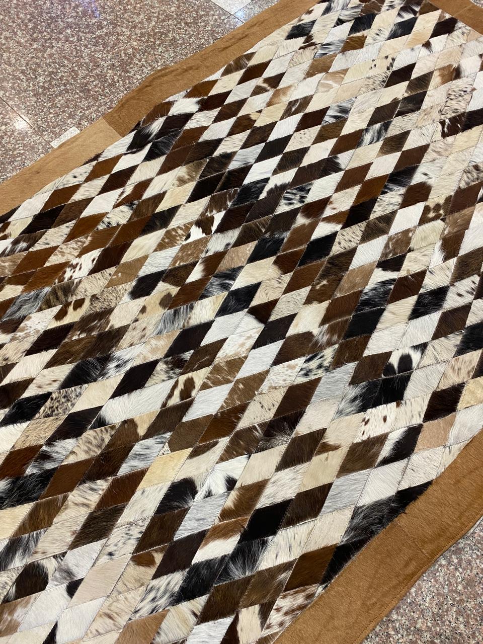 Premium Cowhide Patchwork Rug