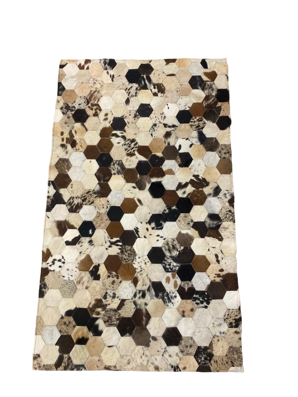 Hexagon Patchwork Cowhide Rug