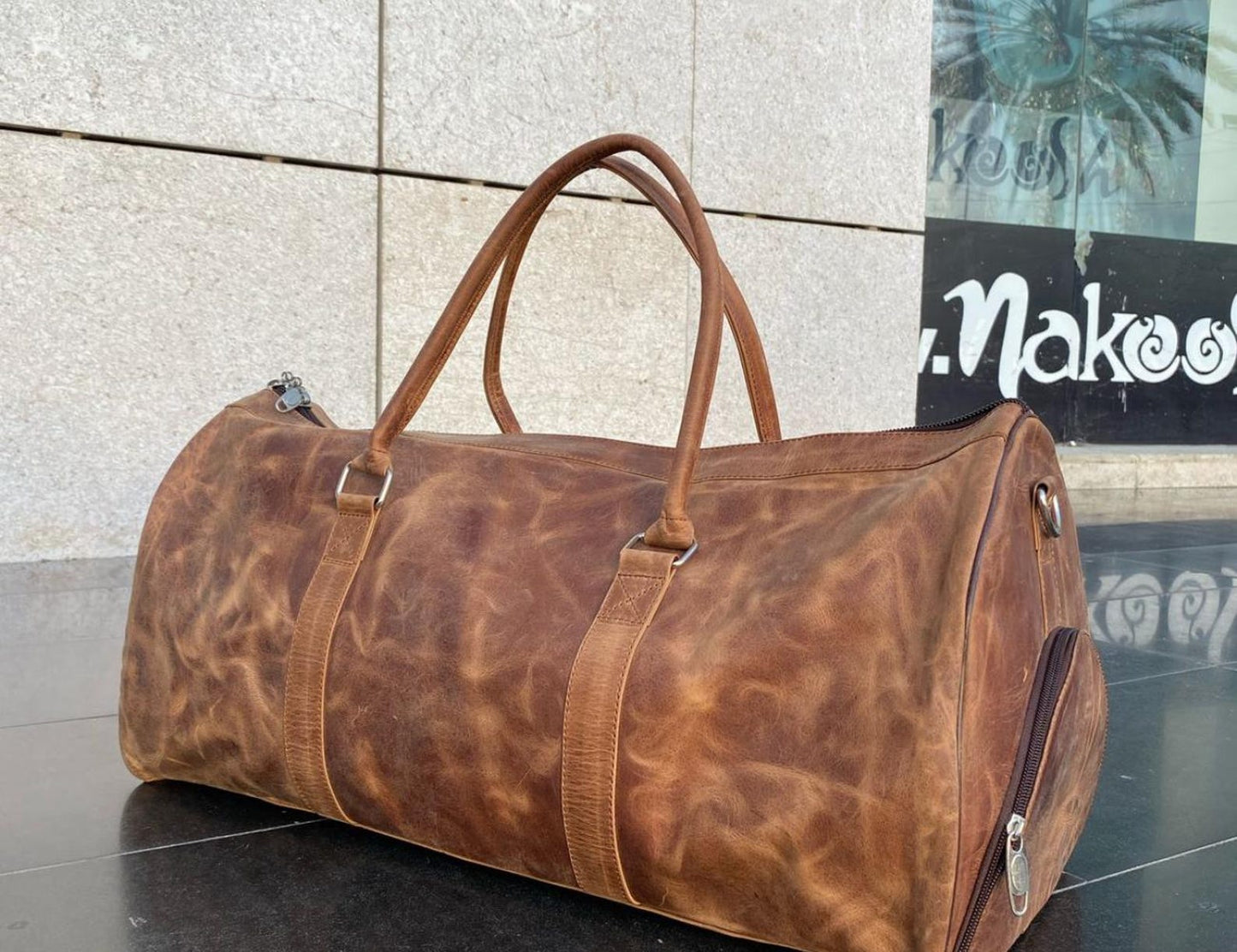 Men’s Travel Duffle Bag | Crazy Horse Leather Holdall