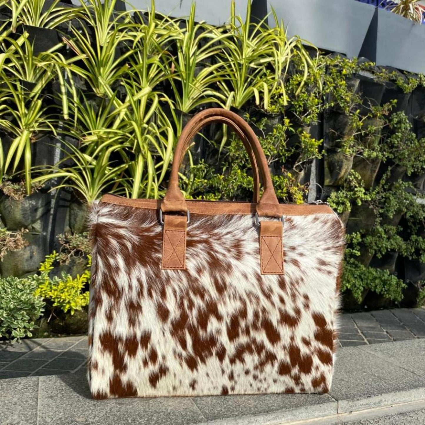 Cowhide Tote Bag | Hair-on Leather Shoulder Purse