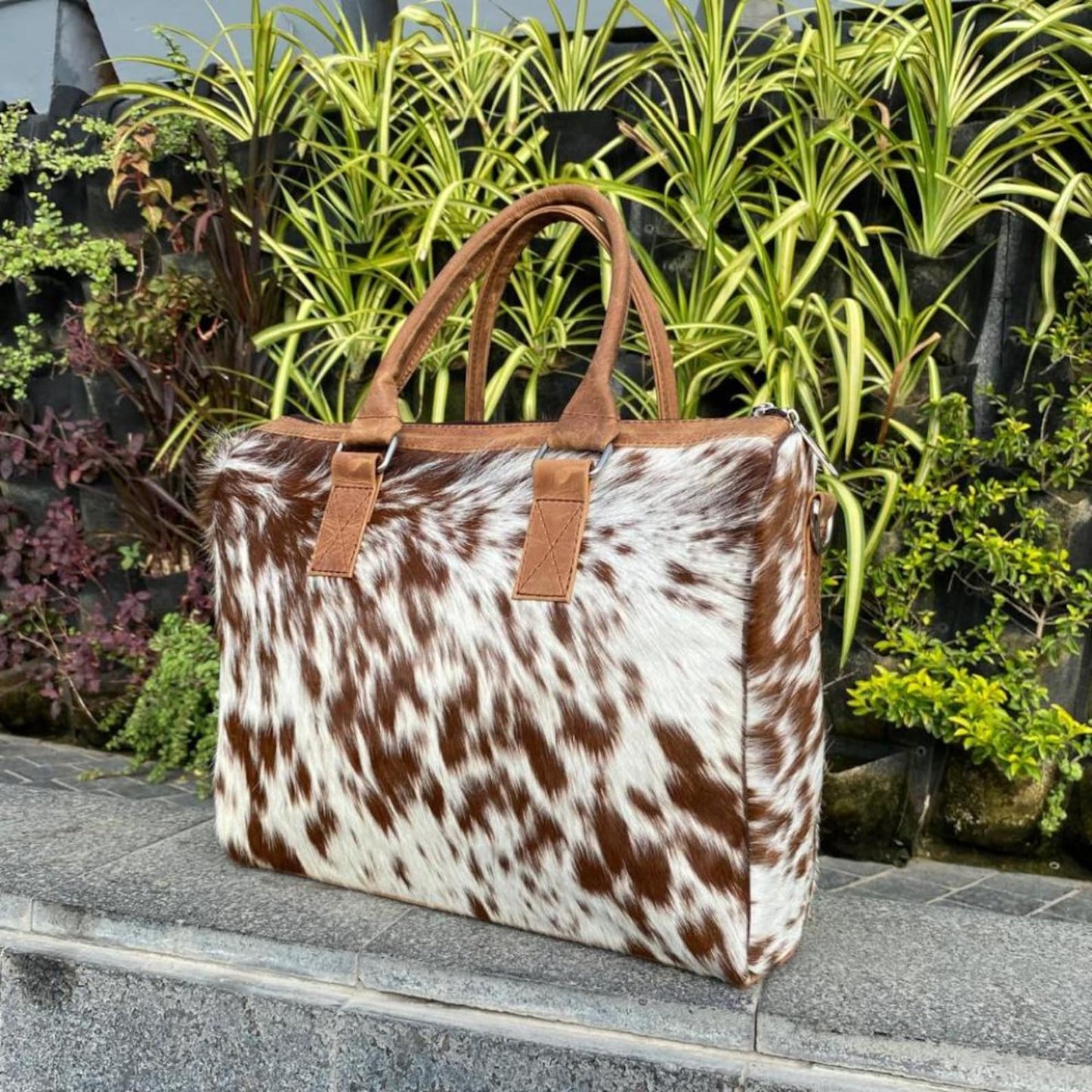 Cowhide Tote Bag | Hair-on Leather Shoulder Purse