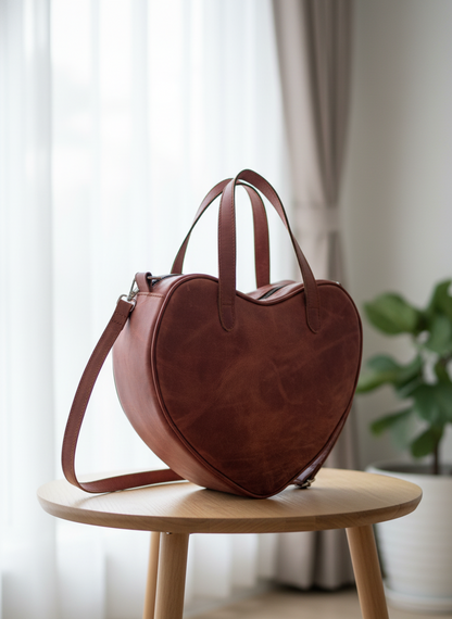 Heart Tote – Crazy Horse Leather