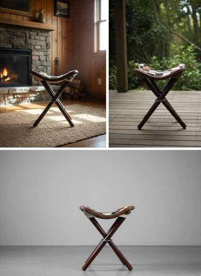 Taburete – Foldable Cowhide Stool
