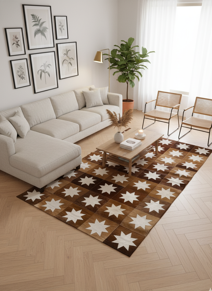 Estrella – Cow Skin Patch Work Rug (4 x 6 ft)