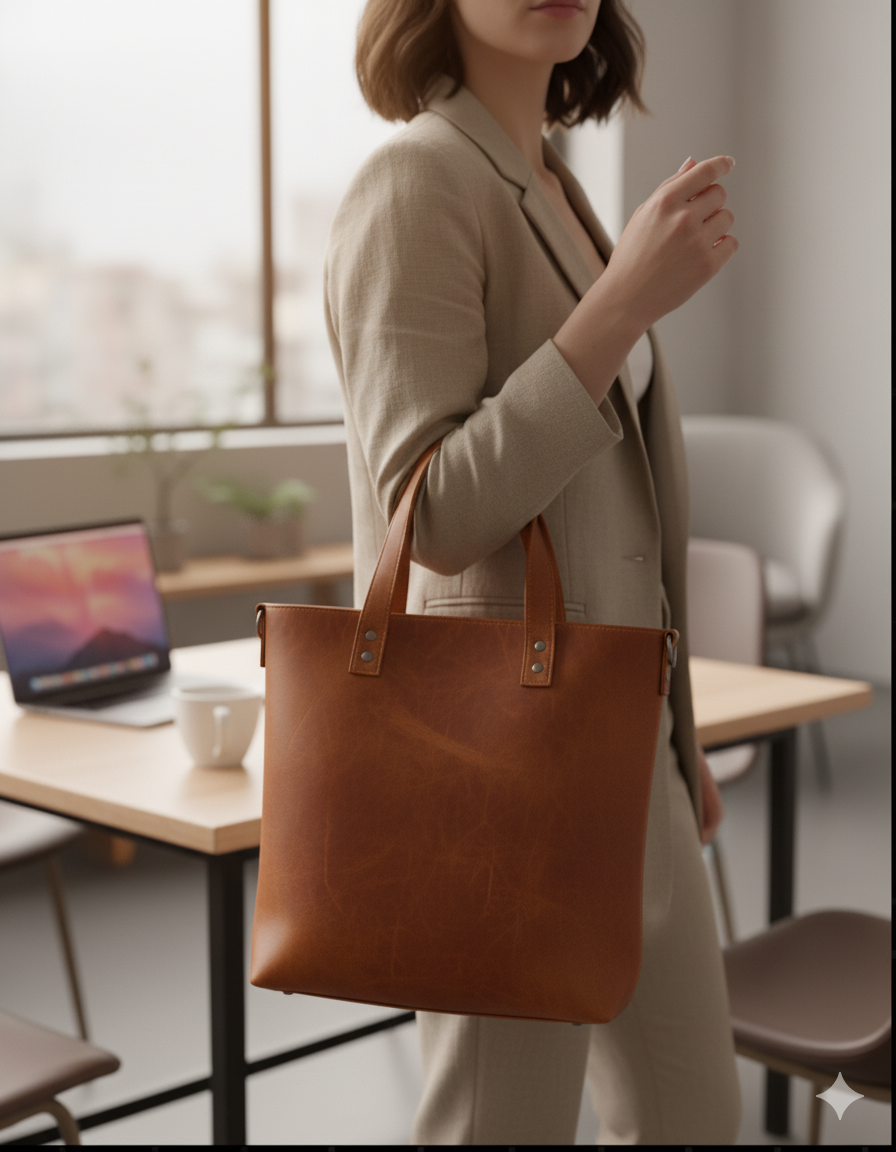 Crazy Horse Leather Tote Bag