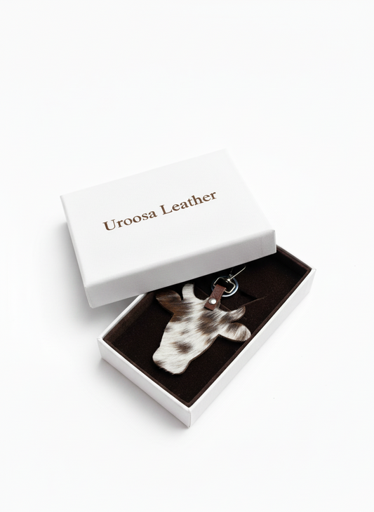 Cabello – Hair-On Cow Leather Key Chain (Cow Head Shape)