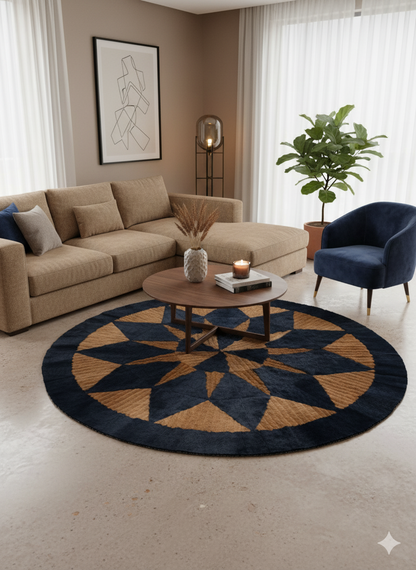 Suave – Rabbit Skin Patch Work Round Rug (5 x 5 ft)