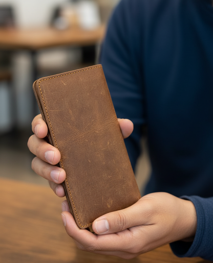 Vintage Clásico Long Wallet – Crazy Horse Leather