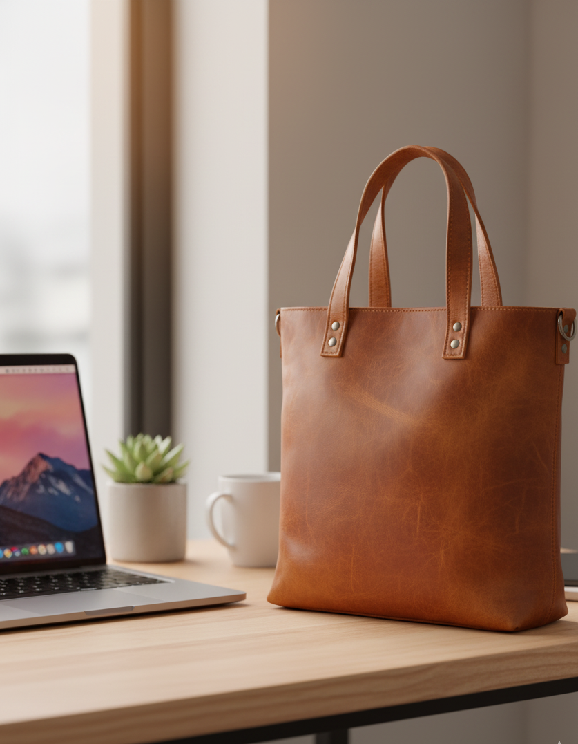 Crazy Horse Leather Tote Bag