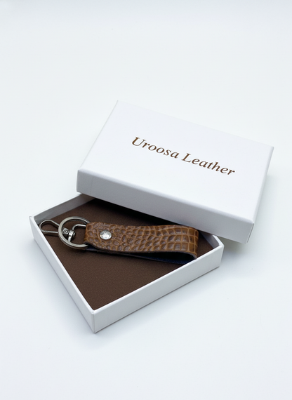Crocado – Cow Leather Key Ring (Crocodile Pattern)