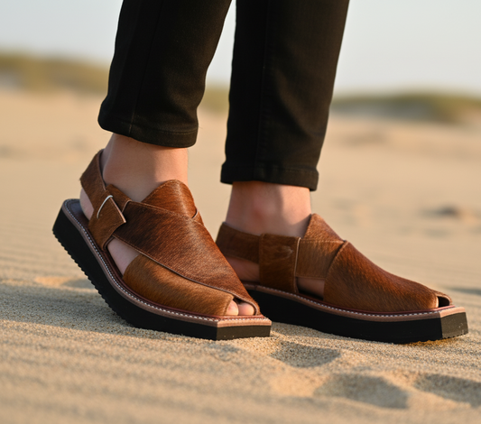 Kaptaan Peshawari Chappal | Handmade Pure Leather Sandals