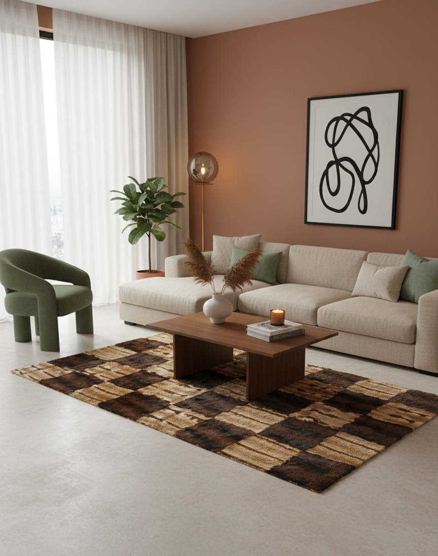 Desierto Camel Patchwork Rug – 4x6