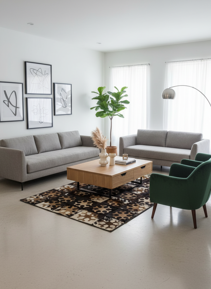 Stella – Cow Skin Patch Work Rug (4 x 6 ft)