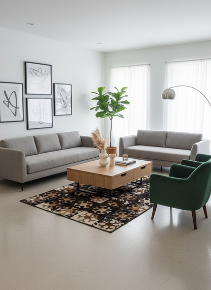 Stella – Cow Skin Patch Work Rug (4 x 6 ft)