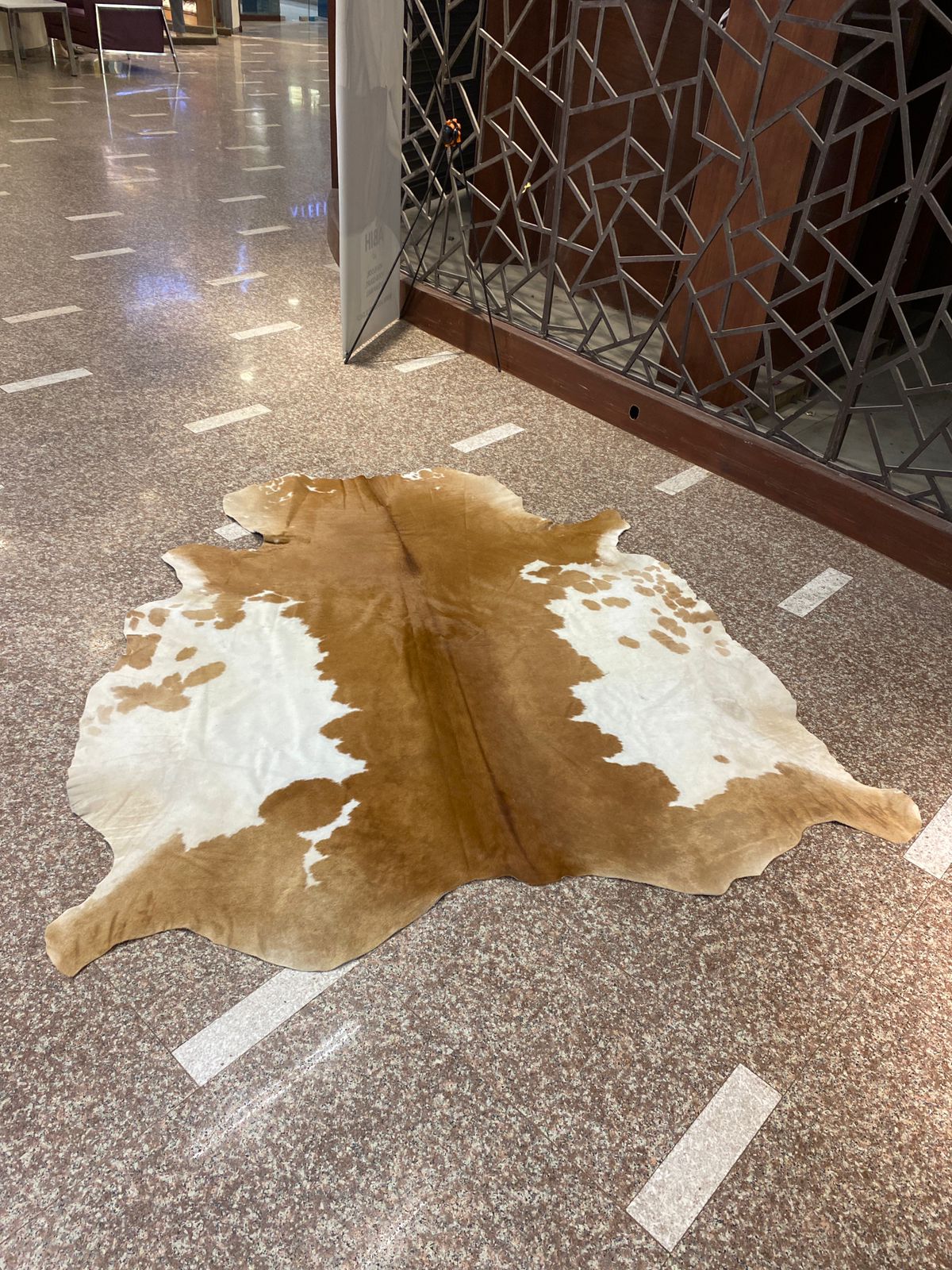 Cowaura Tanora – Tan & White Cowhide Rug