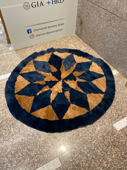 Suave – Rabbit Skin Patch Work Round Rug (5 x 5 ft)