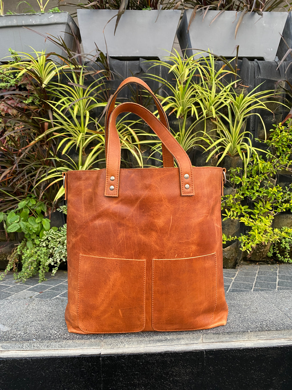 Crazy Horse Leather Tote Bag