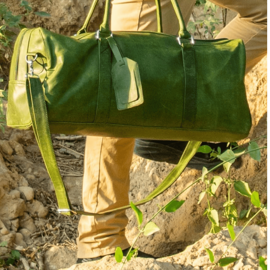 Vintage Green Crazy Horse Cow Leather Duffel – Uroosa Leather