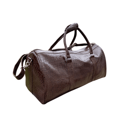 Croc Embossed Duffel Bag – Genuine Cow Leather Handcrafted Design