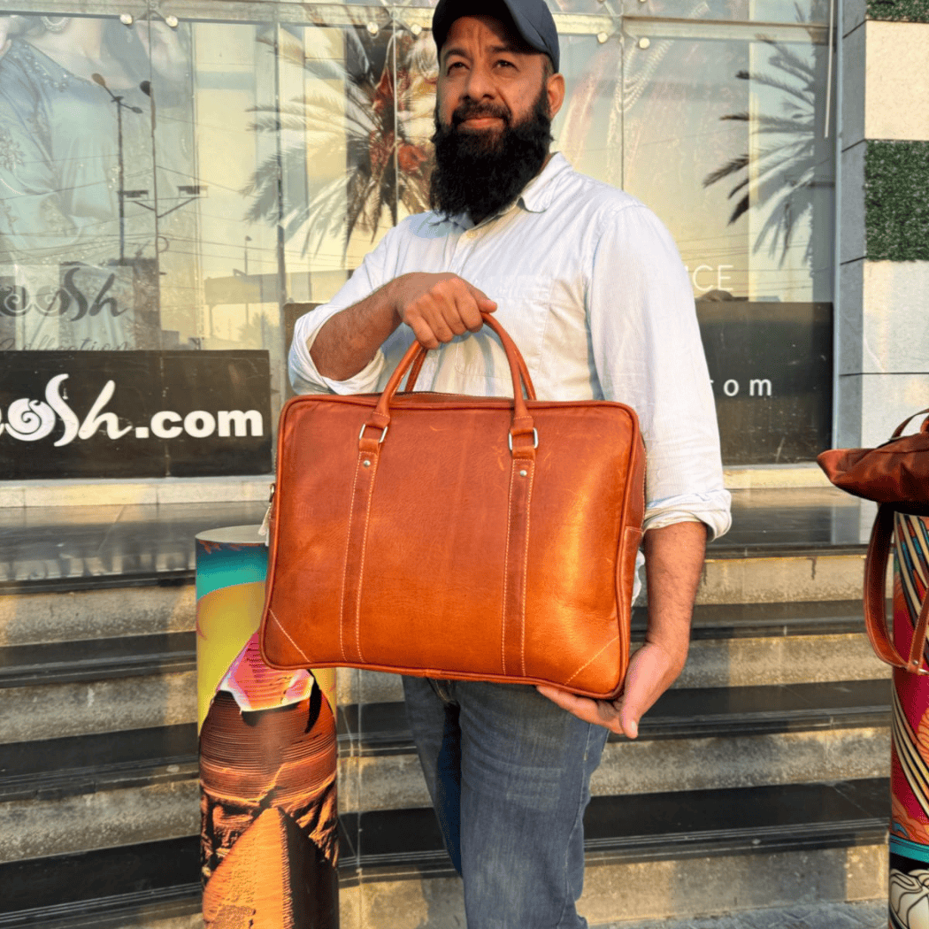 Crazy Horse Leather Laptop Bag | Premium Cow Leather Office & Travel Bag