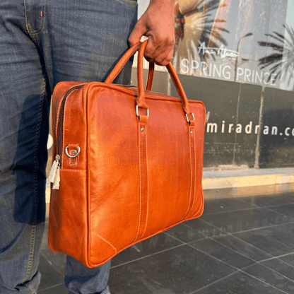 Crazy Horse Leather Laptop Bag | Premium Cow Leather Office & Travel Bag