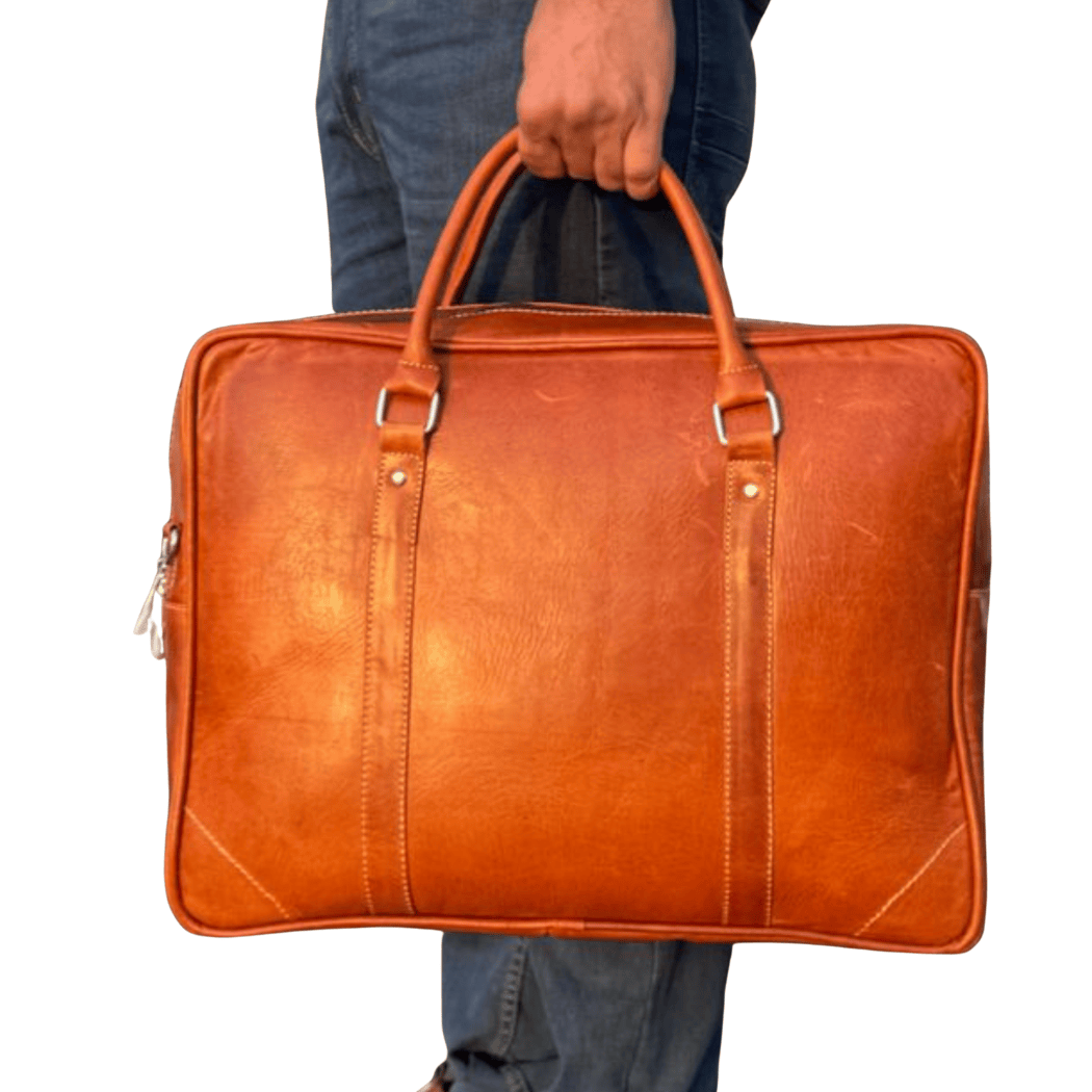 Crazy Horse Leather Laptop Bag | Premium Cow Leather Office & Travel Bag