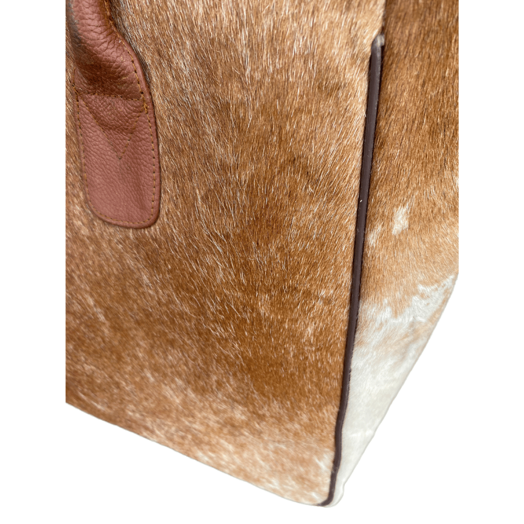 Large Cowhide Tote Bag – Handmade Natural Leather