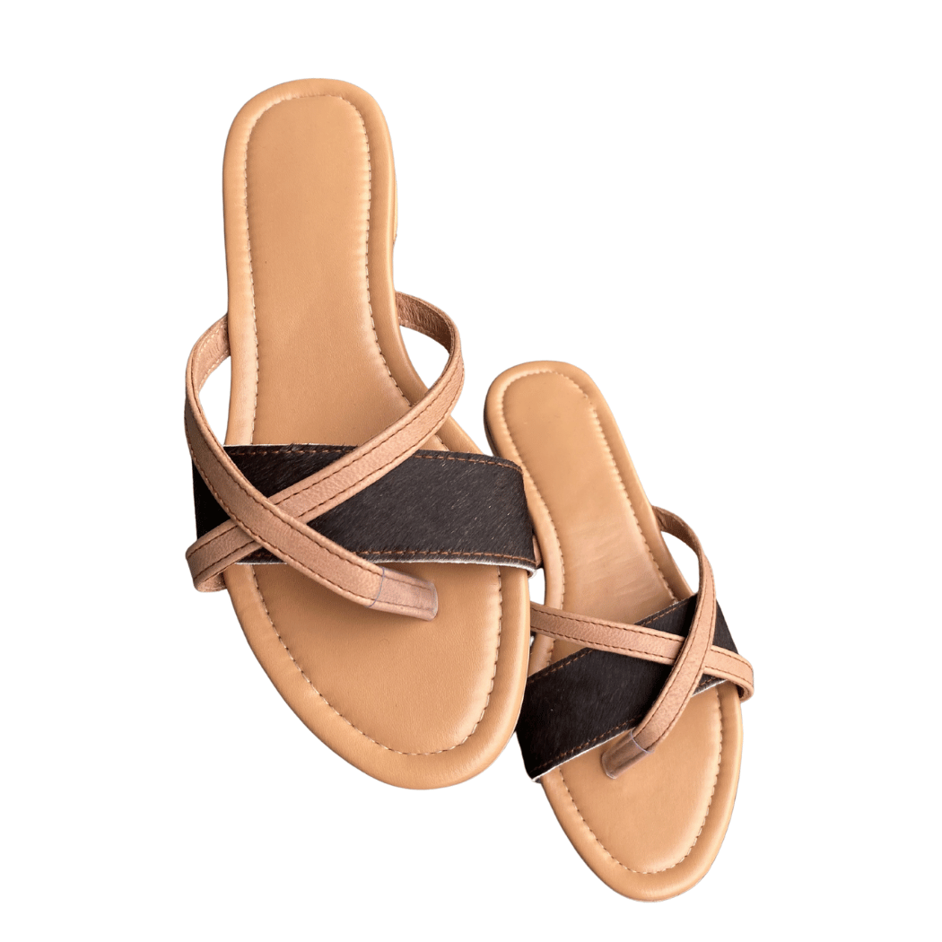 Classic Natural Cowhide Slippers