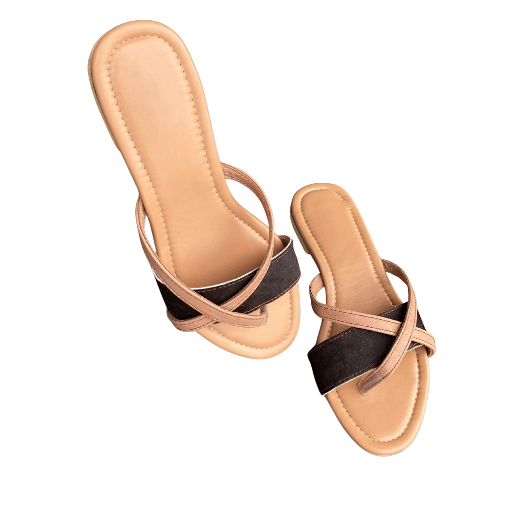 Classic Natural Cowhide Slippers
