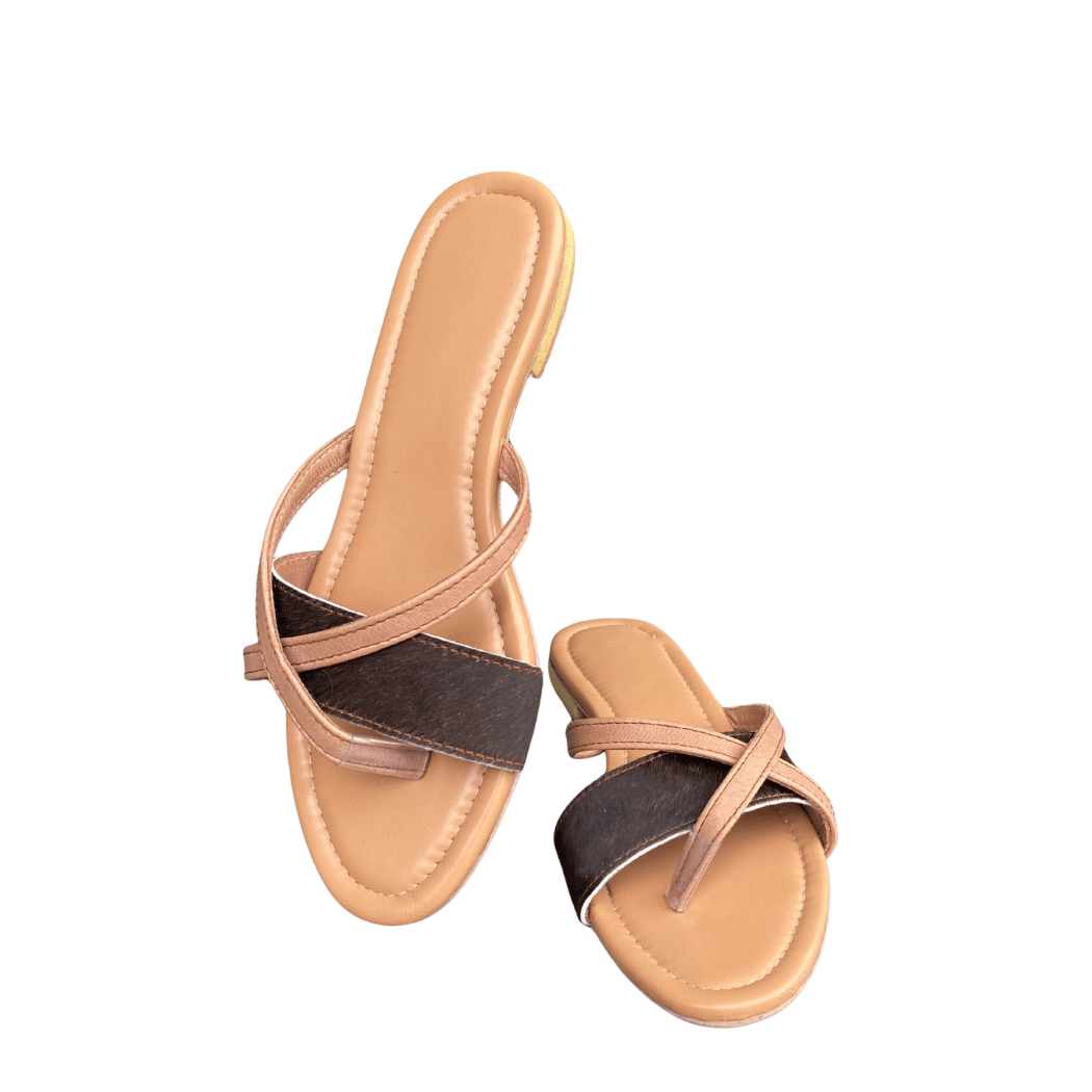 Classic Natural Cowhide Slippers