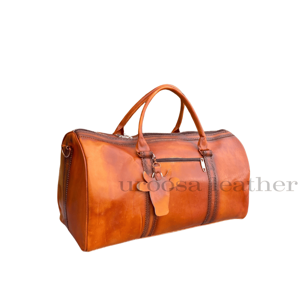 Patina Style Leather Weekender | Premium Cowhide Duffel