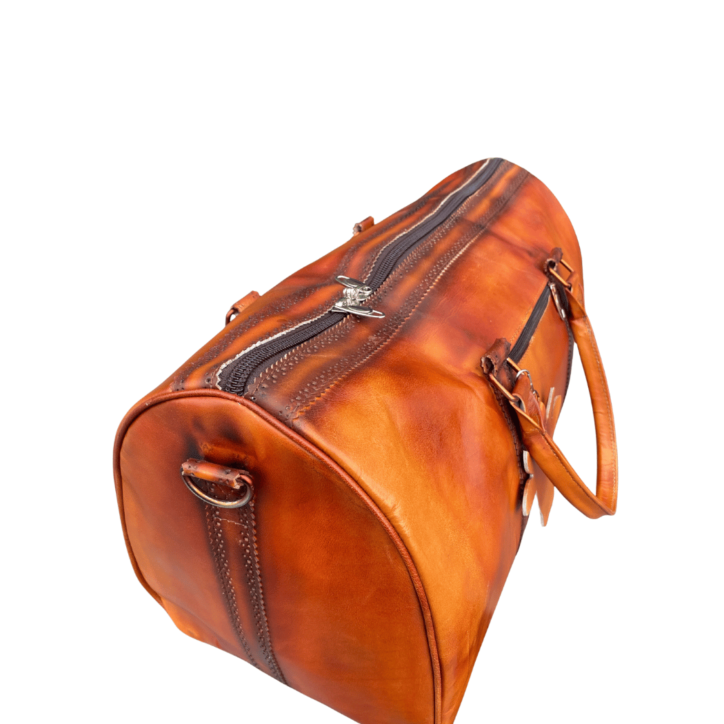 Patina Style Leather Weekender | Premium Cowhide Duffel