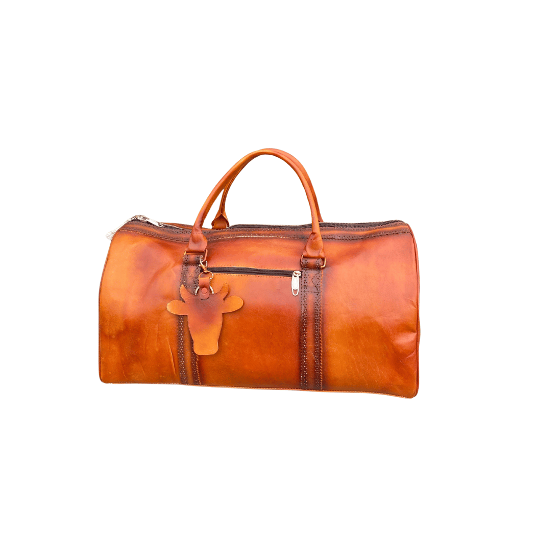 Patina Style Leather Weekender | Premium Cowhide Duffel