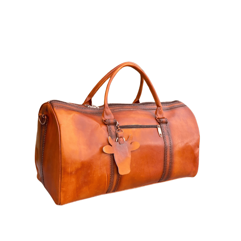 Patina Style Leather Weekender | Premium Cowhide Duffel