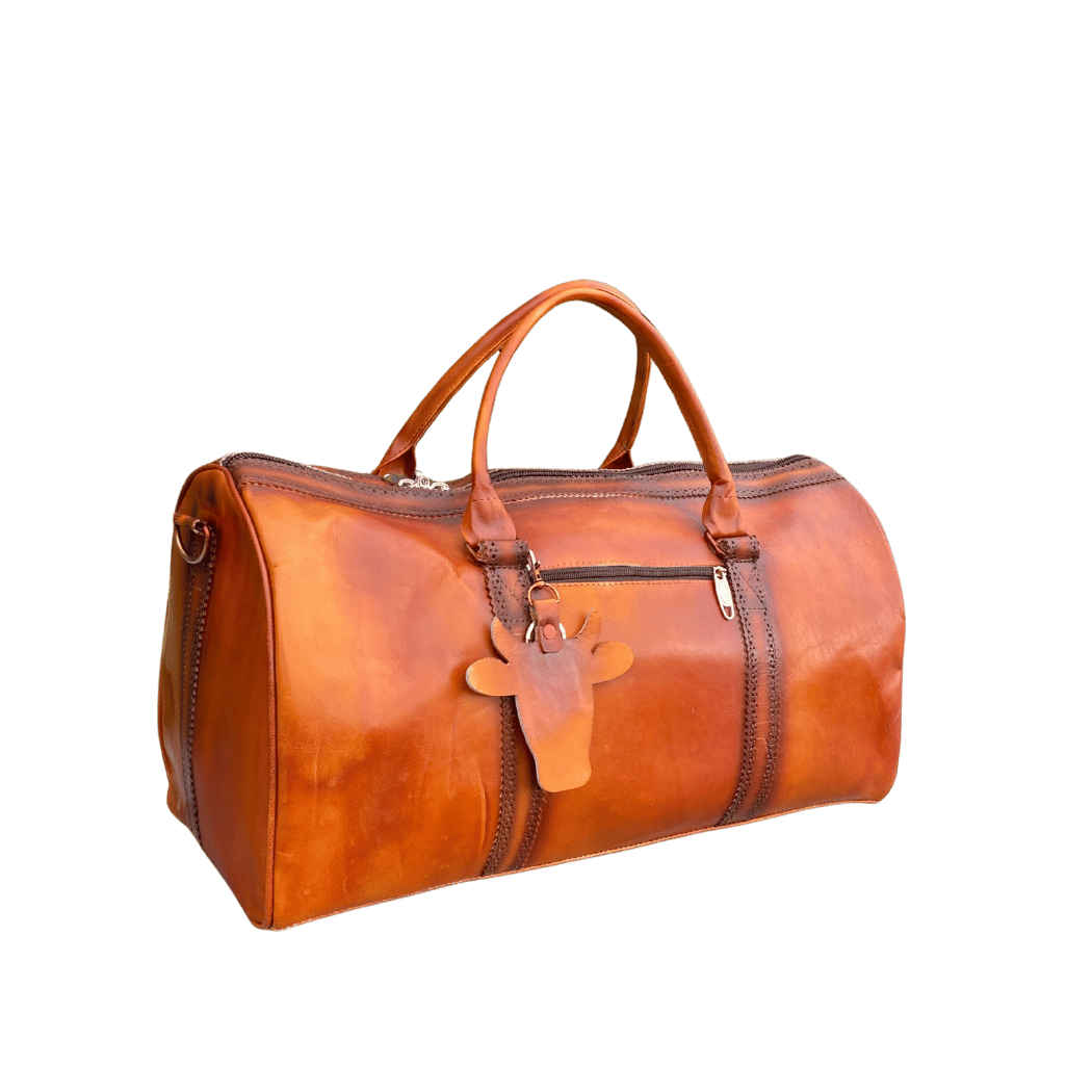 Patina Style Leather Weekender | Premium Cowhide Duffel
