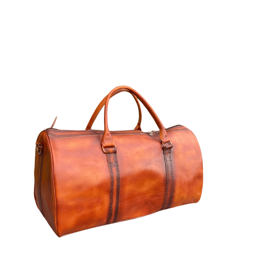 Patina Style Leather Weekender | Premium Cowhide Duffel