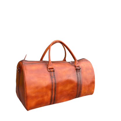 Patina Style Leather Weekender | Premium Cowhide Duffel