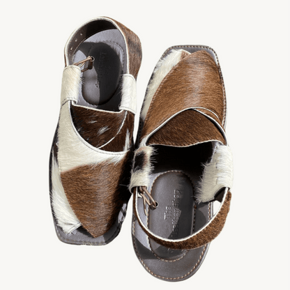 Charsadda Style Natural Hair Cowhide Peshawari Chappal | Uroosa Leather