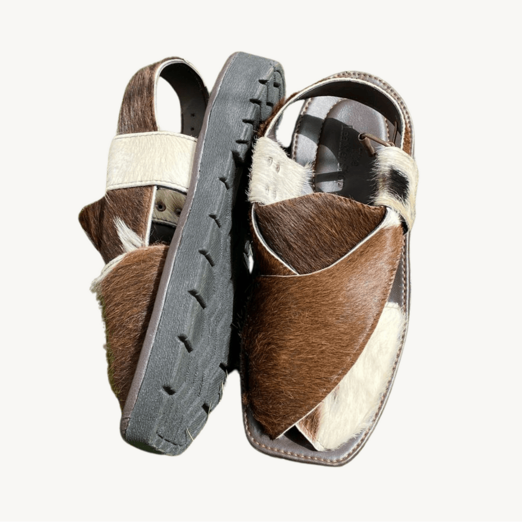 Charsadda Style Natural Hair Cowhide Peshawari Chappal | Uroosa Leather