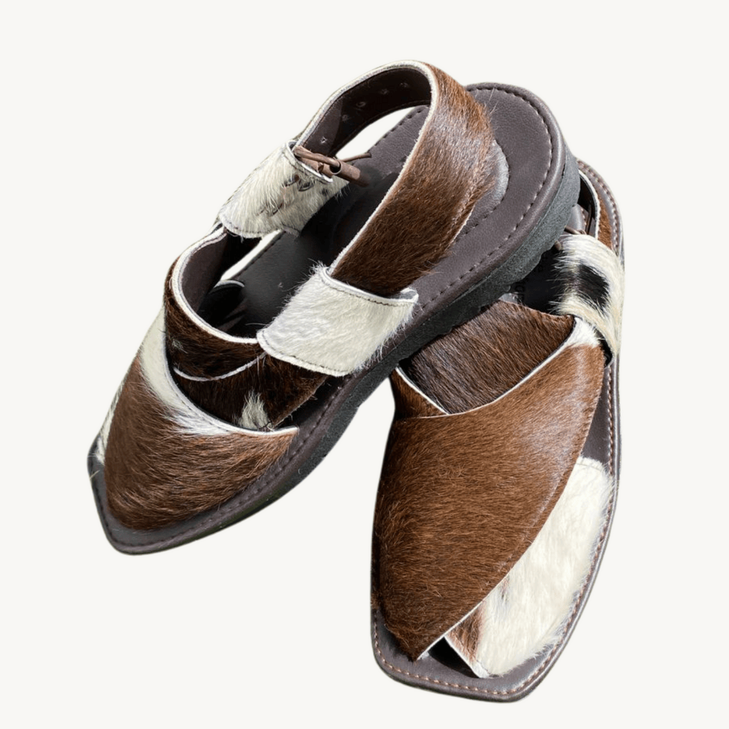Charsadda Style Natural Hair Cowhide Peshawari Chappal | Uroosa Leather