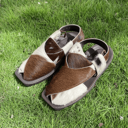 Charsadda Style Natural Hair Cowhide Peshawari Chappal | Uroosa Leather