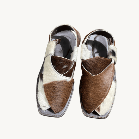 Charsadda Style Natural Hair Cowhide Peshawari Chappal | Uroosa Leather