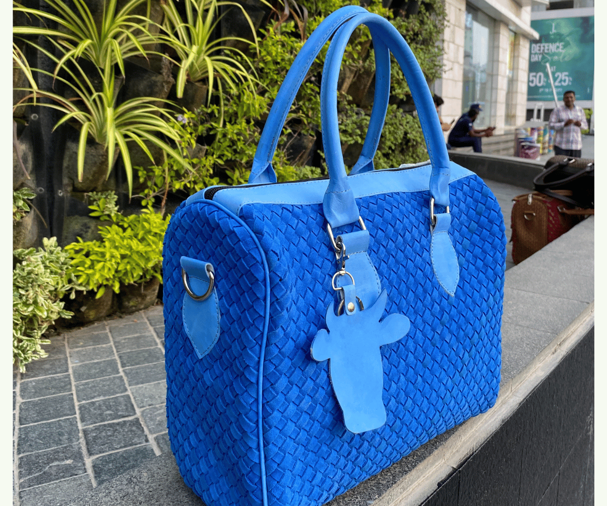 Handwoven Sheep Leather Ladies Handbag