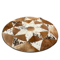 Brown & White Round Cowhide Rugs
