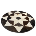 Black & White Round Cowhide Rug