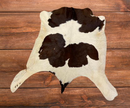 Brown & White Natural Goat Skin Hide